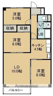 ピアコート神山【4階】の間取り
